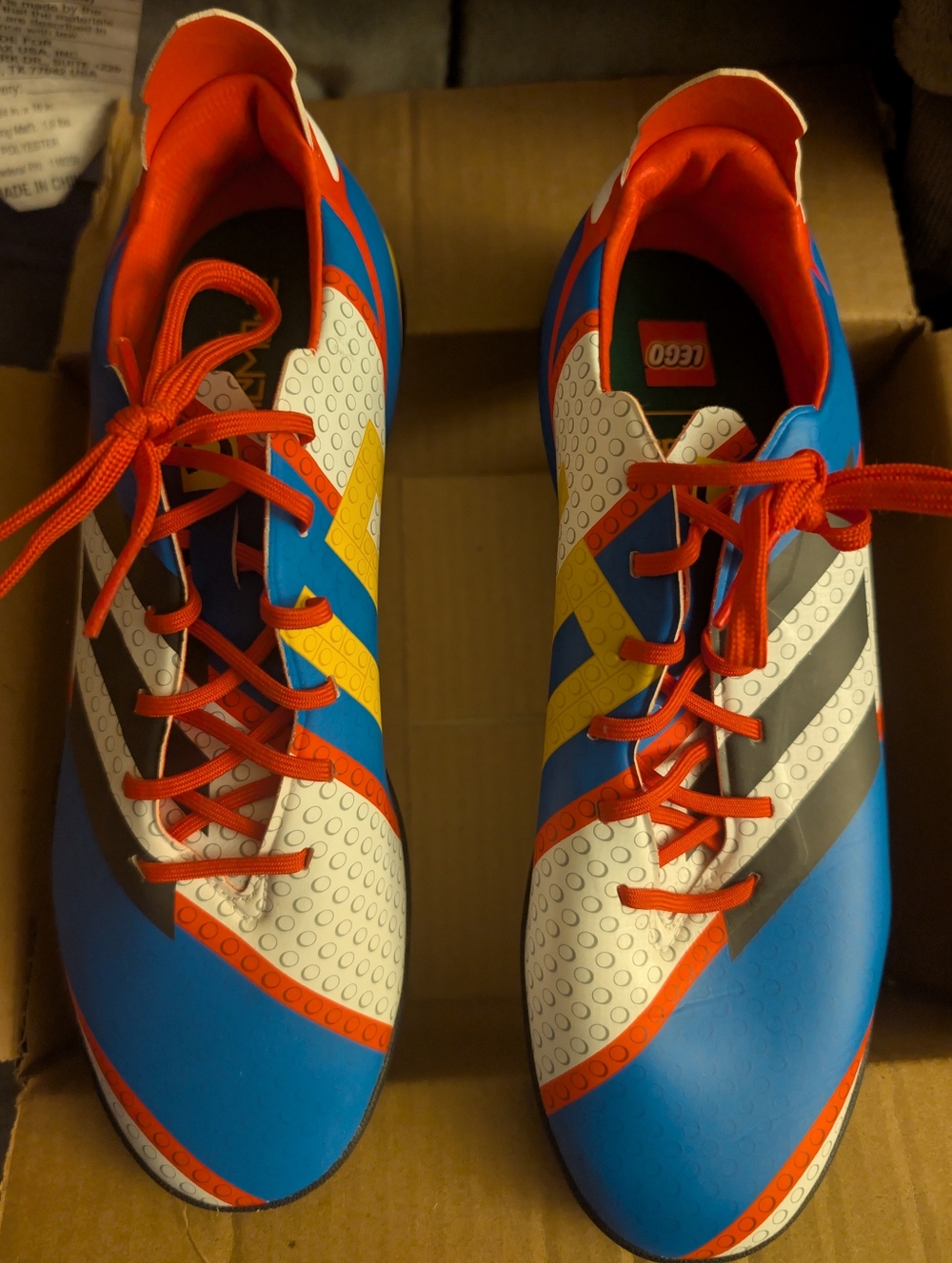 Adidas LEGO Soccer Cleats Youth 5 (Women’s 6.5) Multicolor Turf Shoes NWOB